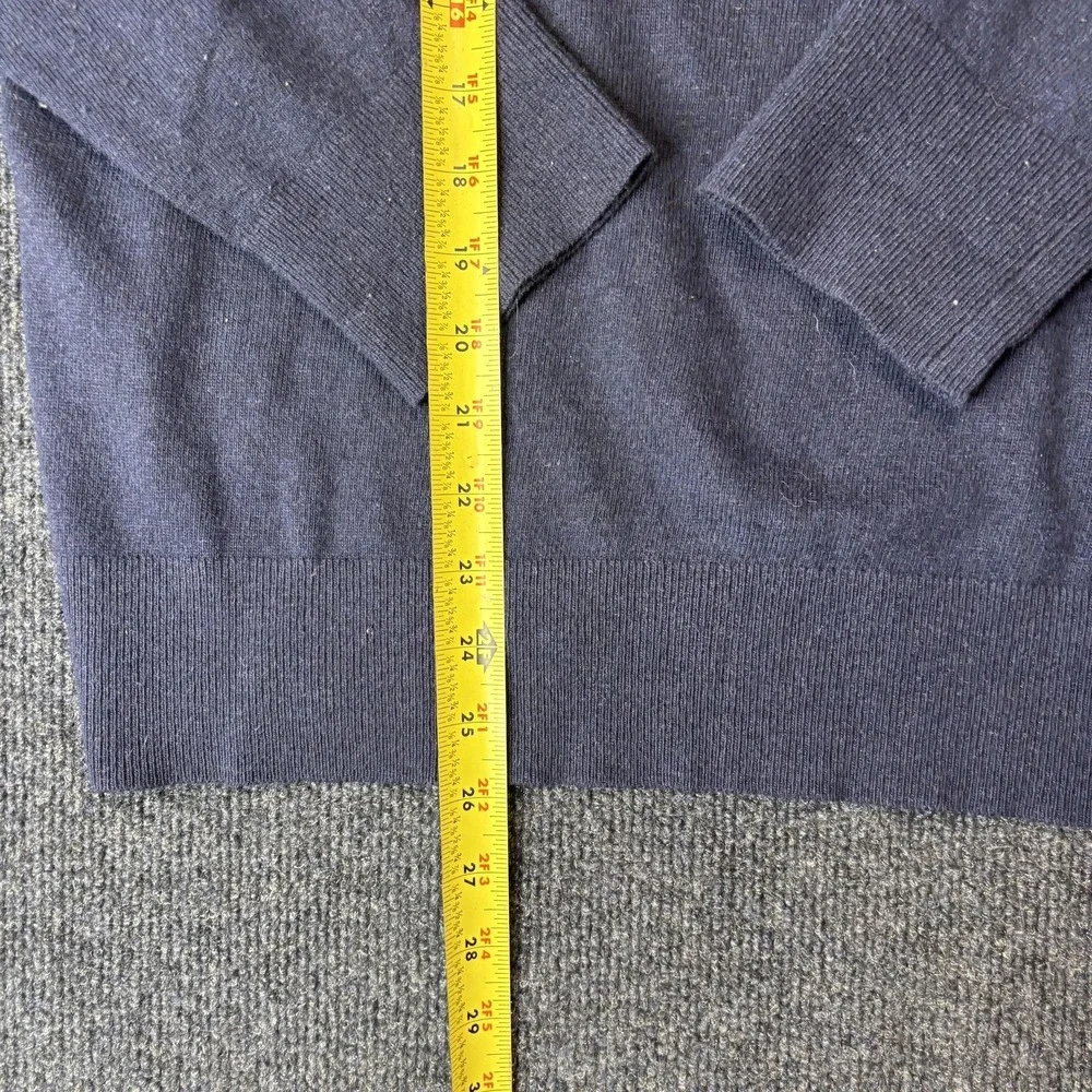 Banana Republic Sweater‎ Mens Large Blue Italian Yarn Mock Neck Pocket Pullover